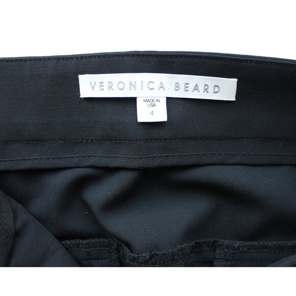 Veronica Beard Black Stretch Wool Tapered Pant 27" / Size 4 / Black Trouser Work - Picture 11 of 12